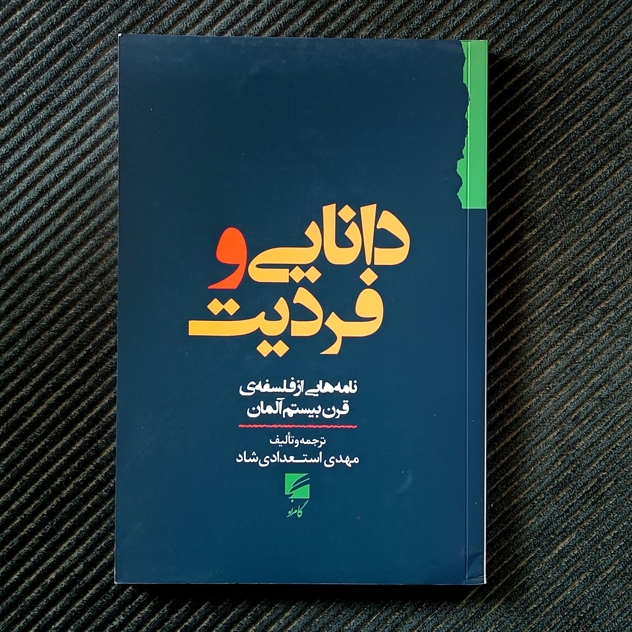 دانایی و فردیت: نامه‌هایی از فلسفه‌ی قرن بیستم آلمان. ترجمه و تألیف مهدی استعدادی شاد
